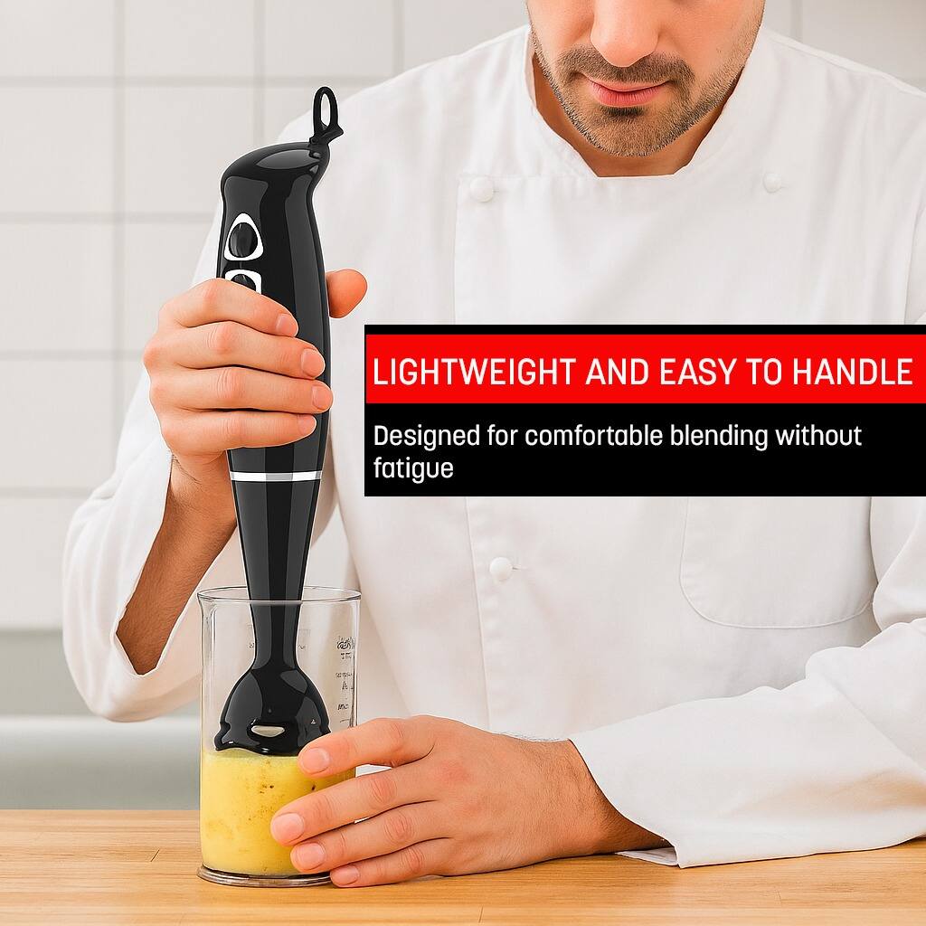 LIGHTWEIGHT AND EASY TO HANDLE  
Designed for comfortable blending without fatigue