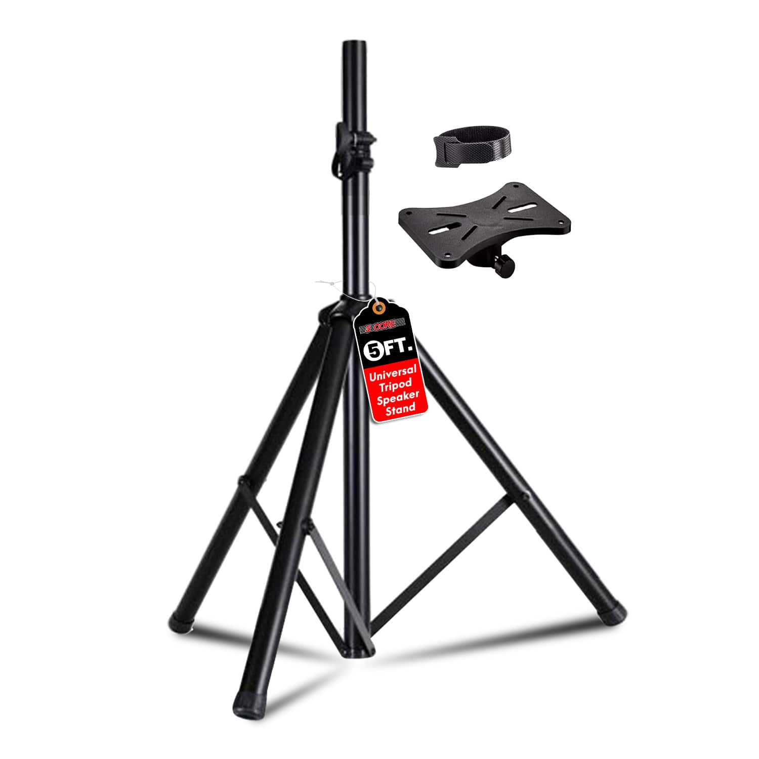 5 CORE - Speaker Stand Tripod Heavy Duty Adjustable 60" Universal Mount for PA DJ Studio - Black
