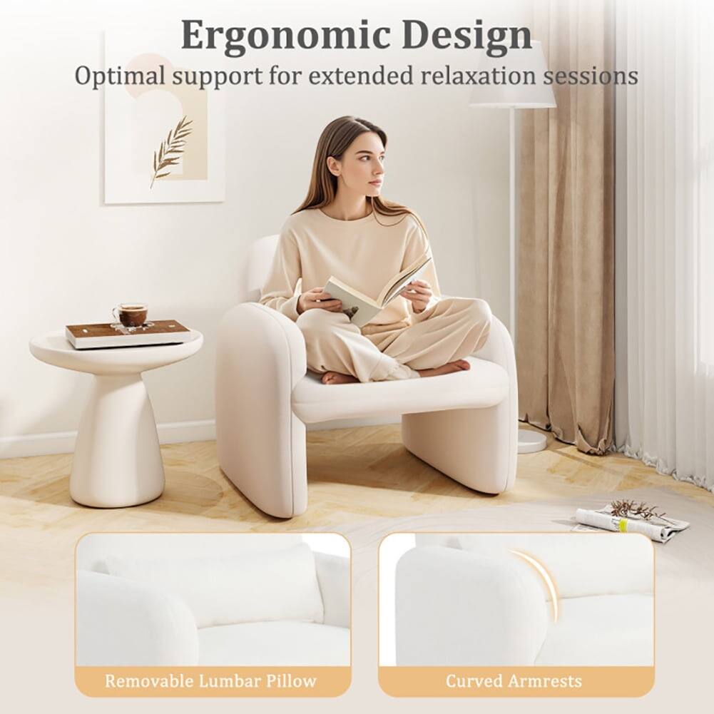 Ergonomic Design  
Optimal support for extended relaxation sessions  

- Removable Lumbar Pillow  
- Curved Armrests