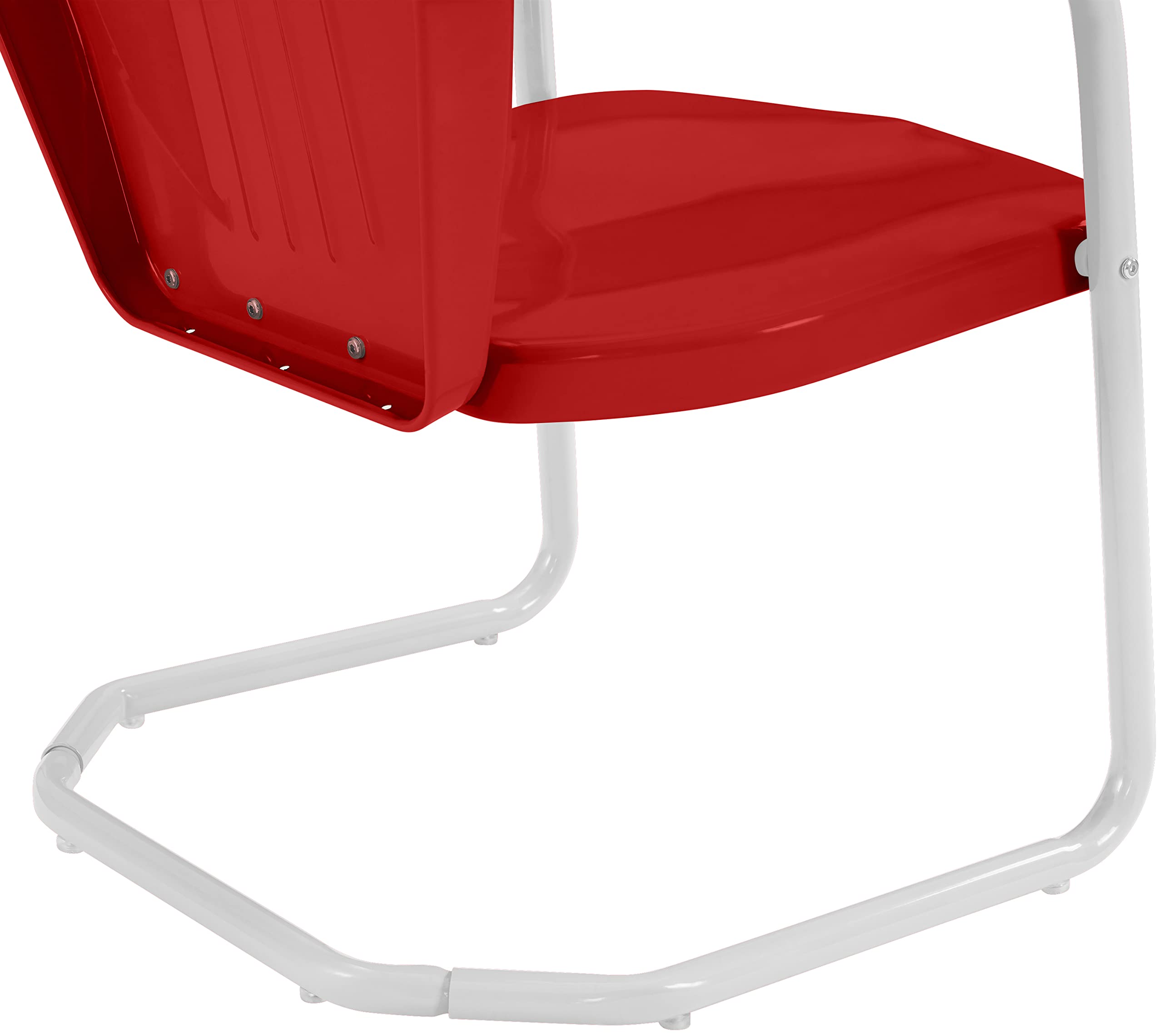 Alt View 3. Crosley Furniture - Griffith 3Pc Retro Outdoor Bistro Set - Bistro Table & 2 Chairs - Bright Red Gloss.