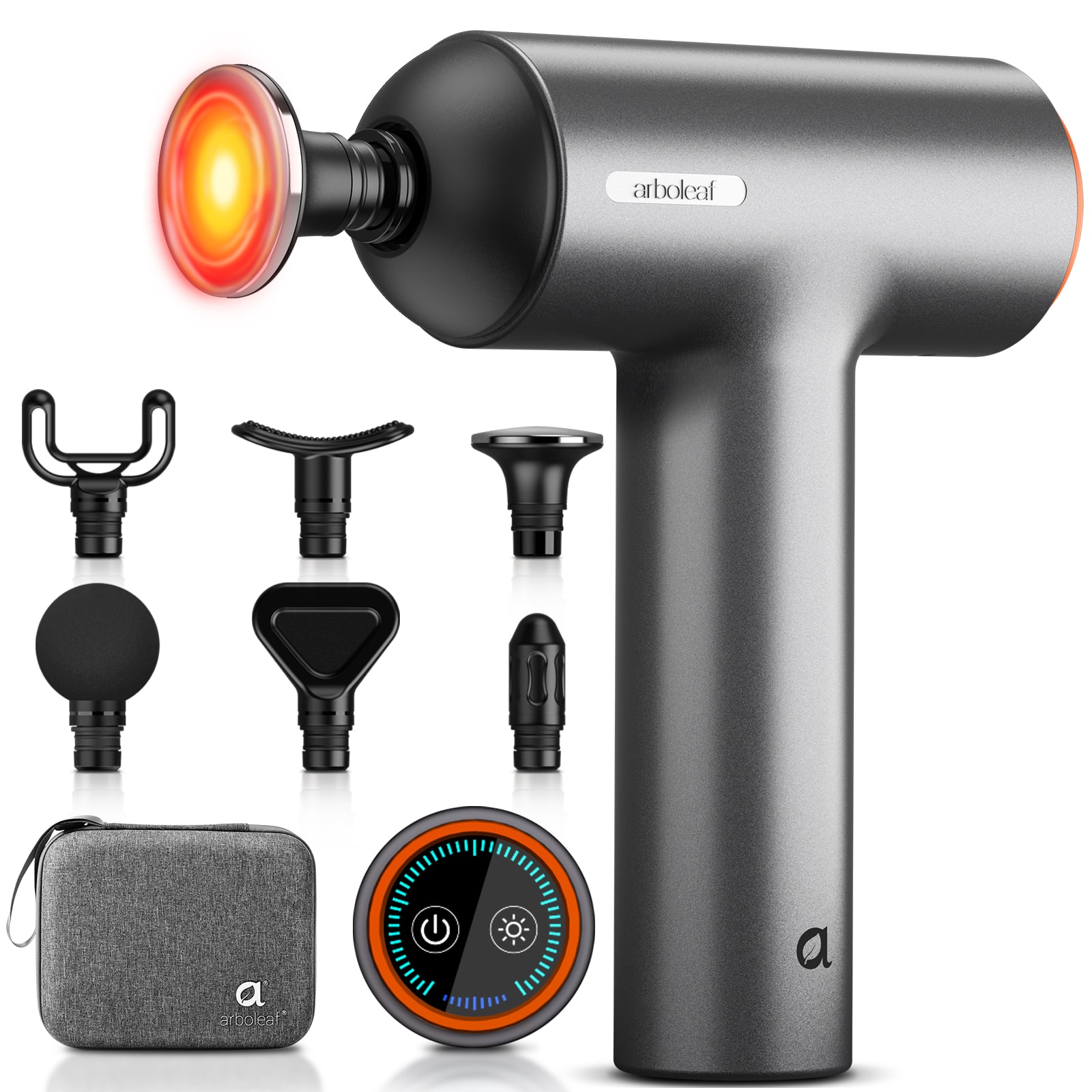 Arboleaf - Powerful Deep Tissue Massage Gun, Handheld Percussion Massager with Portable Travel Case - Gray