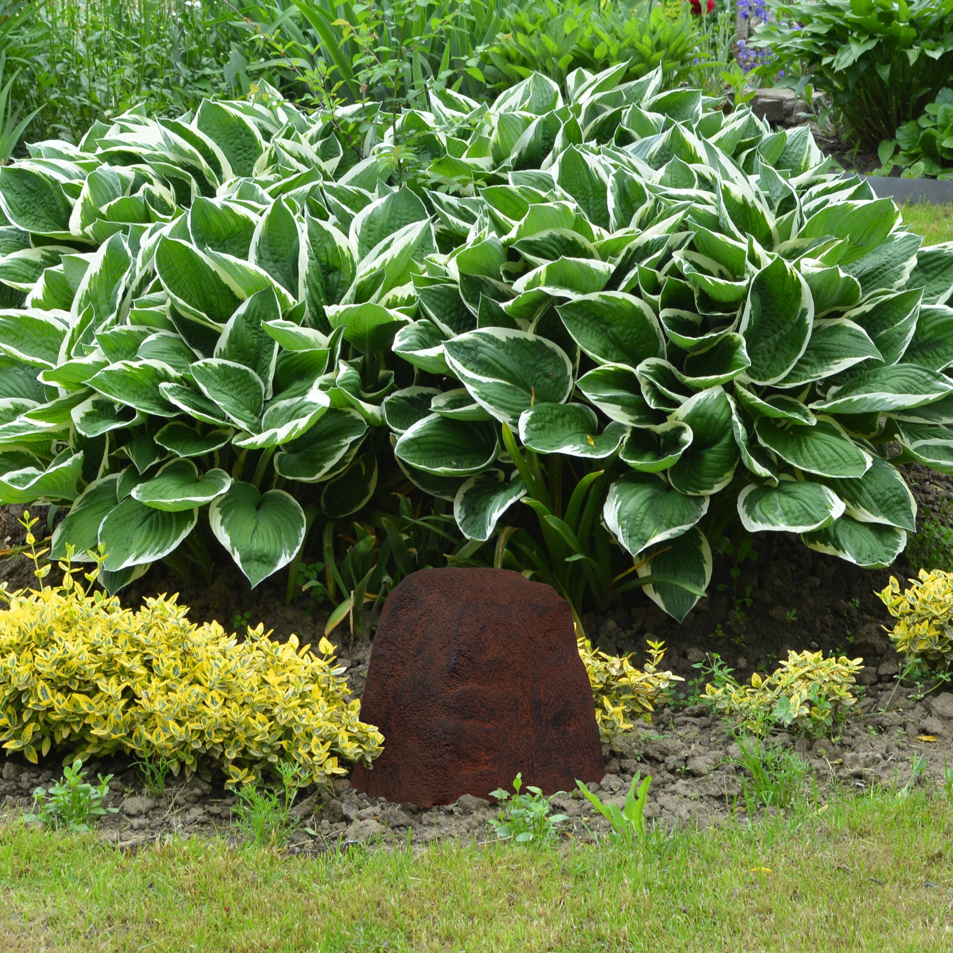 Alt View 8. Sunnydaze - Flat-Top Artificial Landscape Rock with Stakes - 2 Pack - Brown.