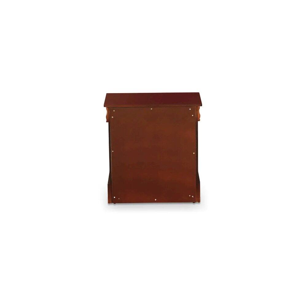 Angle. East West Furniture - East West Furniture 1-Piece mid century Wooden Night Stand with 2 Wood Drawers for Bedroom – Walnut Finish - Multi-Color.