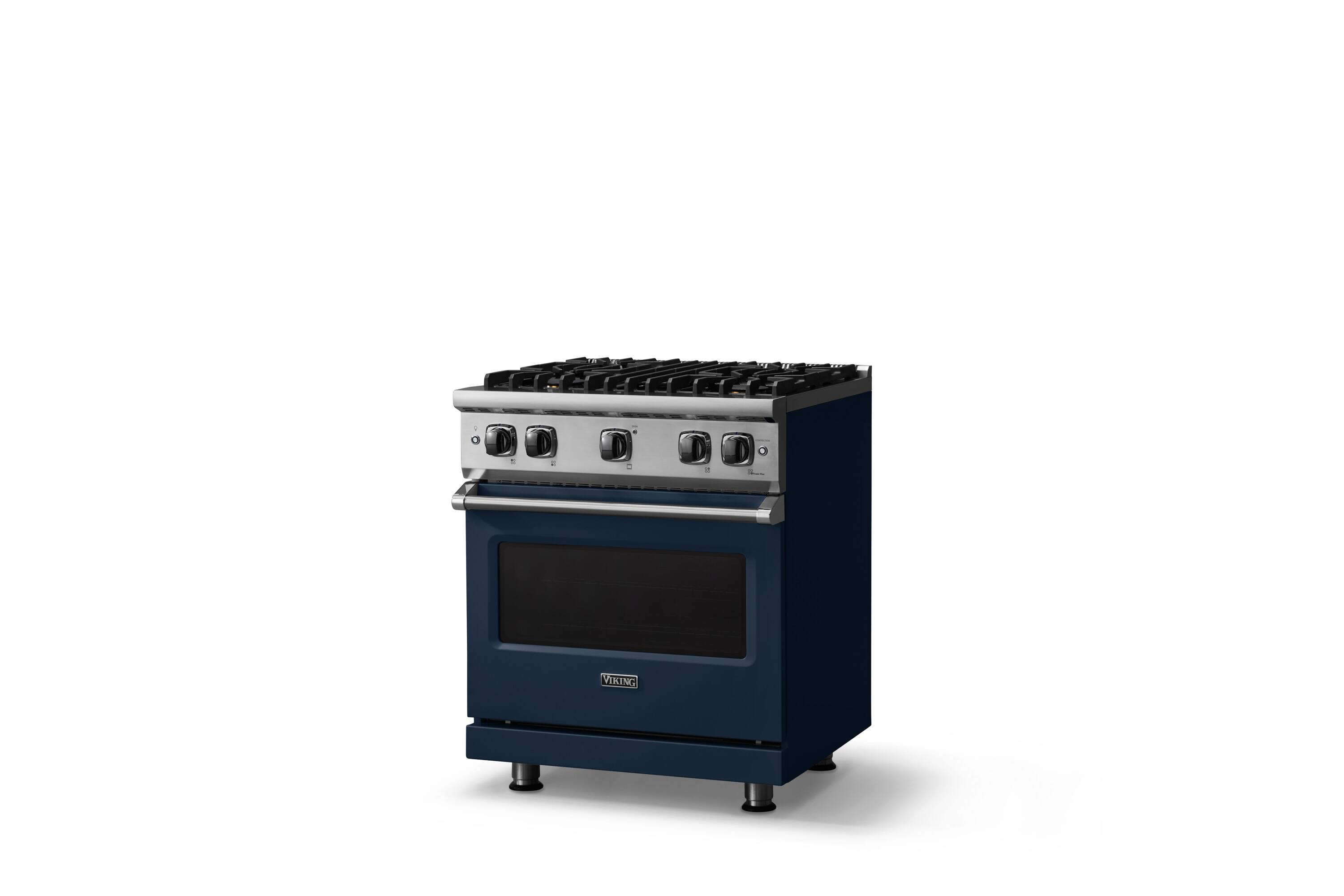 Angle. Viking - Professional 5 Series 4.0 Cu. Ft. Freestanding Gas Convection Range - Slate Blue.