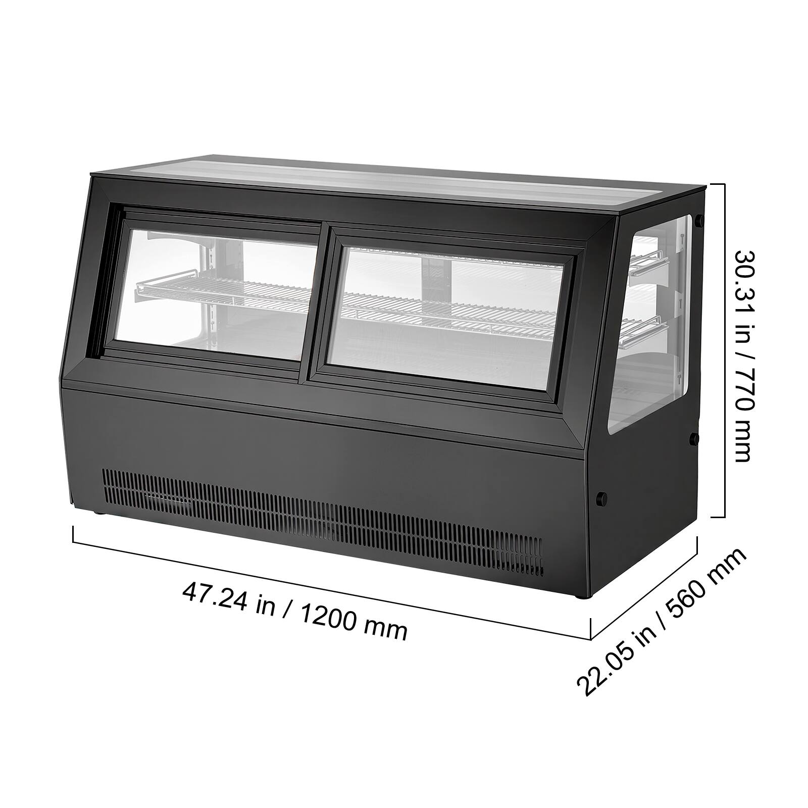 30.31 in / 770 mm  
47.24 in / 1200 mm  
22.05 in / 560 mm