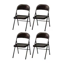 MECO - Sudden Comfort All Steel Indoor Outdoor Folding Chair, (Set of 4) - Cinnabar