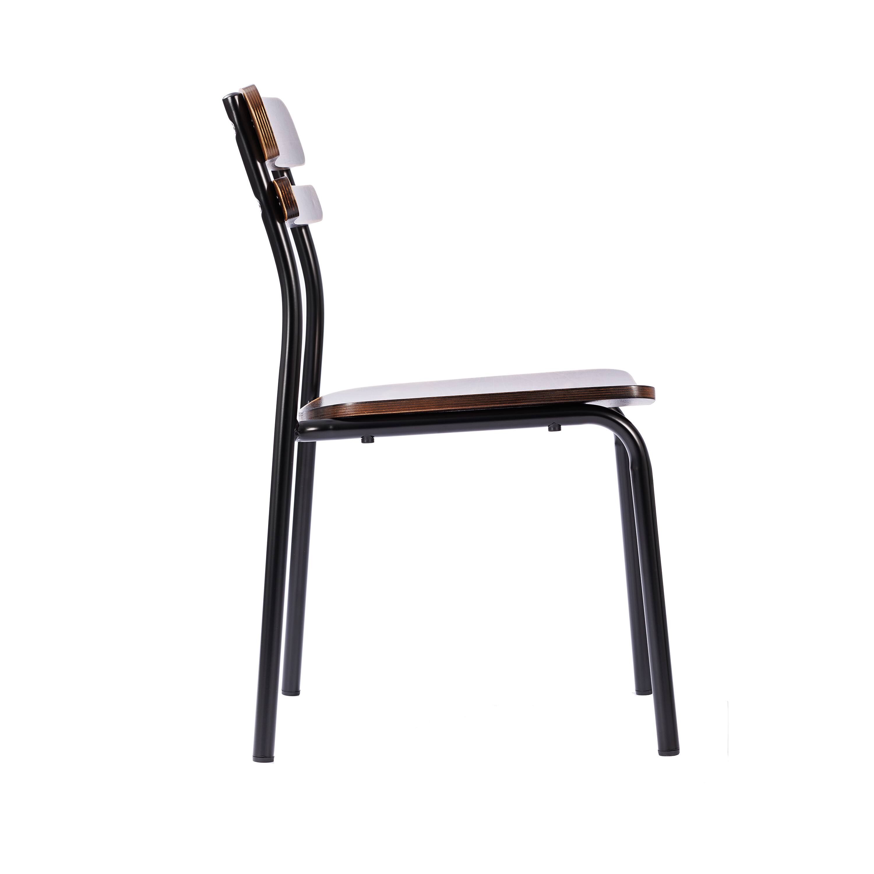 Alt View 7. Emma + Oliver - Blanchard Dining Chair with Metal Frame and Solid Wood Seat and Back with Antique Finish - Antique Copper.