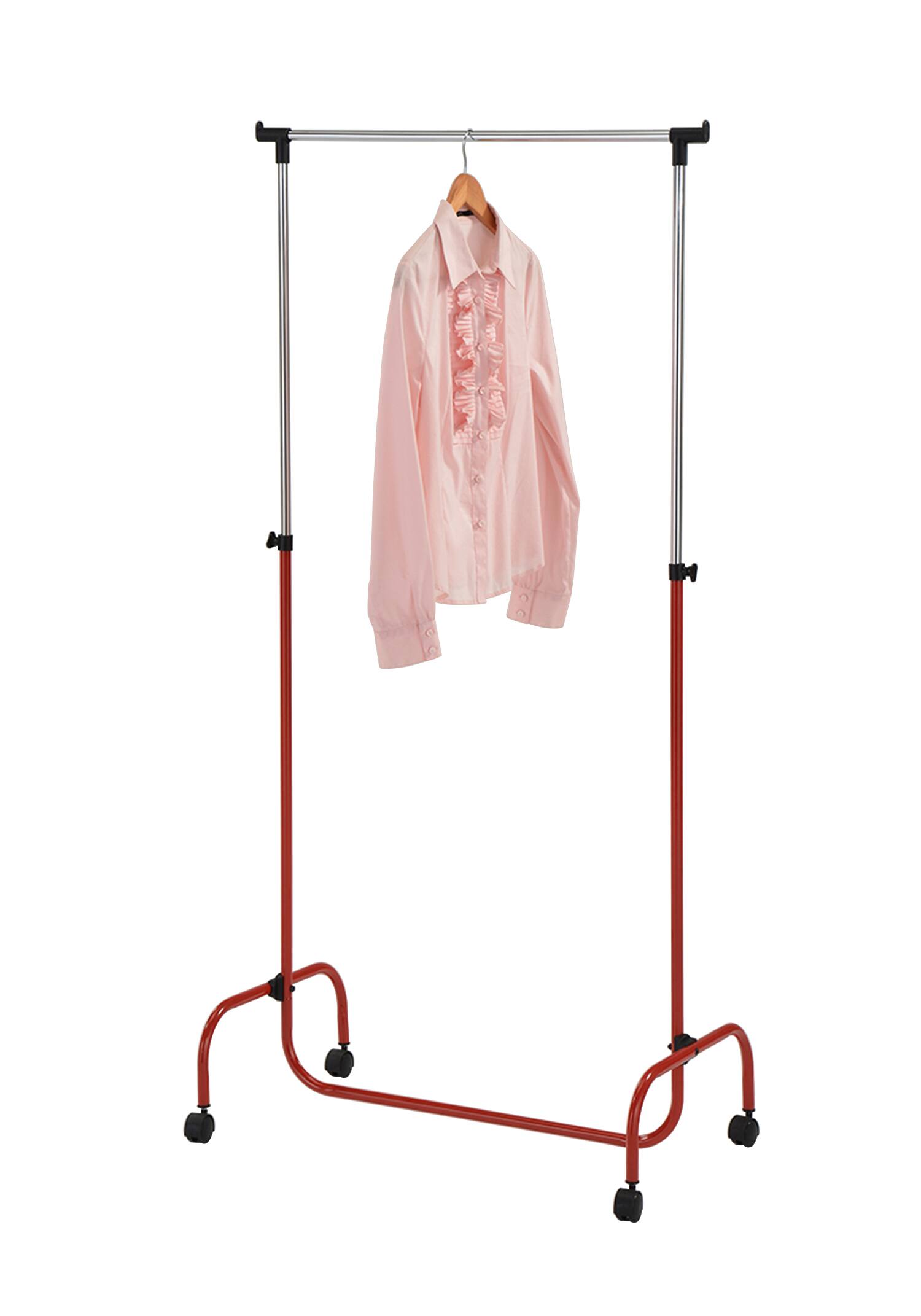 Angle. Kings Brand Furniture - Kings Brand Furniture Standard Rod Clothing Garment Rack, Rolling Clothes Organizer on Wheels for Hanging Clothes - Red.
