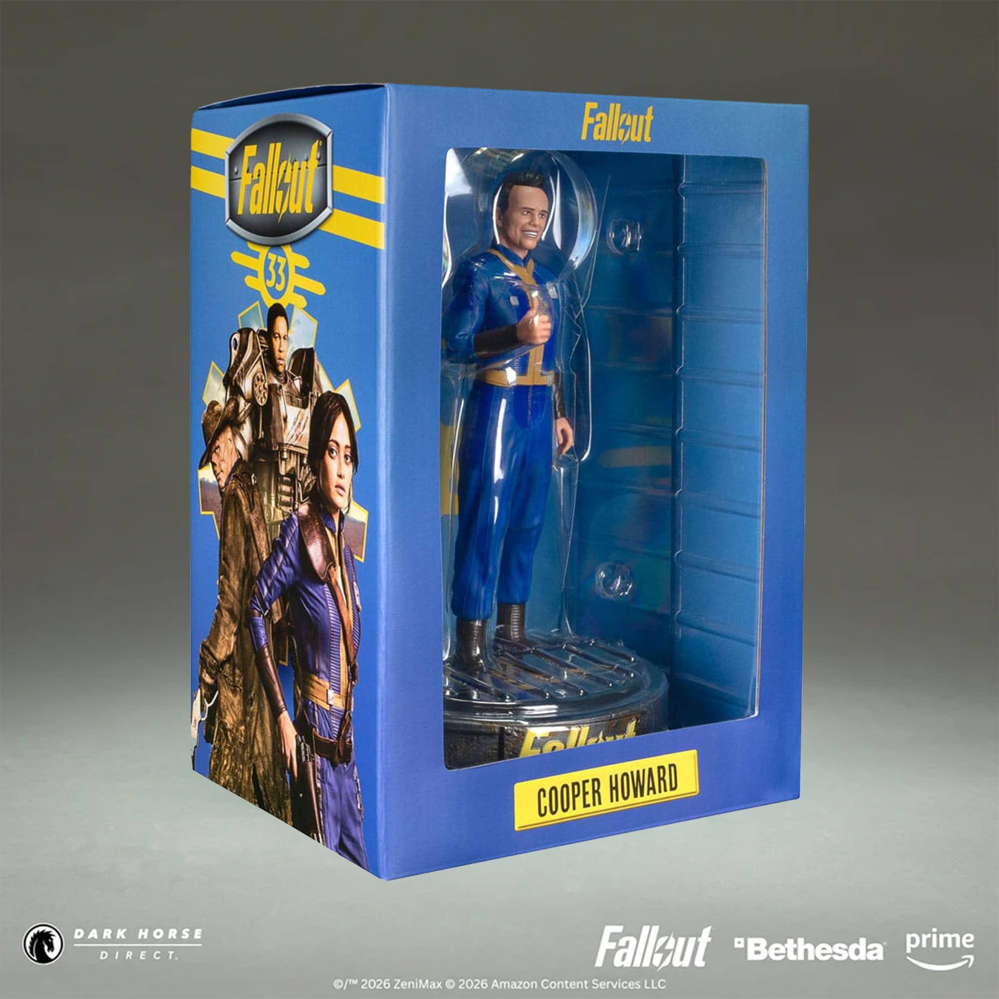 Fallout 33  
Fallout  
COOPER HOWARD  
DARK HORSE DIRECT  
Fallout "Bethesda prime"  
© 2026 ZeniMax © 2026 Amazon Content Services LLC