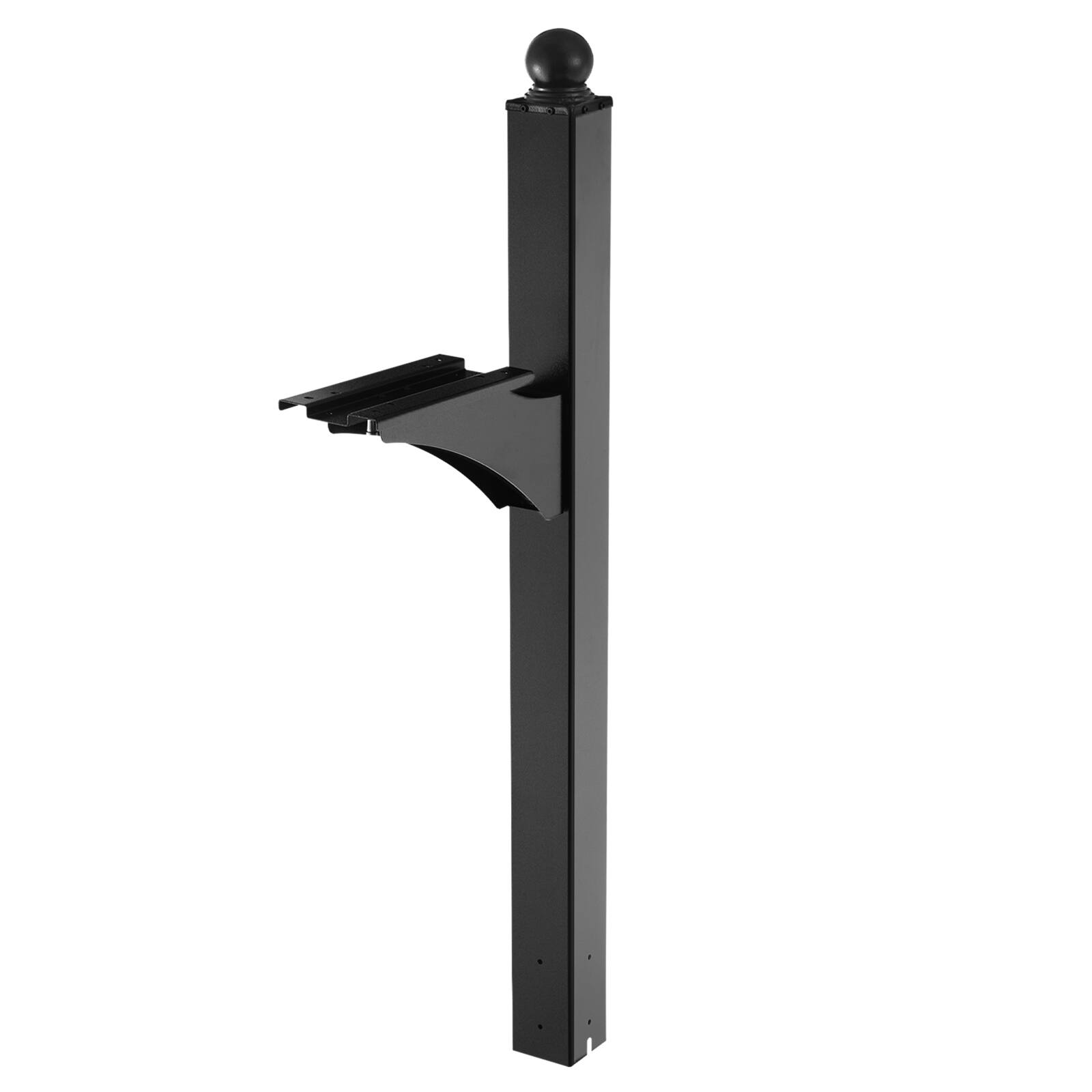 Front. VEVOR - Mailbox Post, 56 x 4 x 4 Inches, Aluminum In-Ground Mounting Mail Box Stand with Universal Plate Bracket,Post Sleeve Kit - black.
