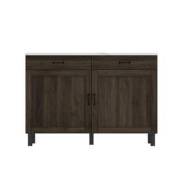 Famapy - Kitchen Island Storage Cabinet: Elevate Your Culinary Space - Brown & White