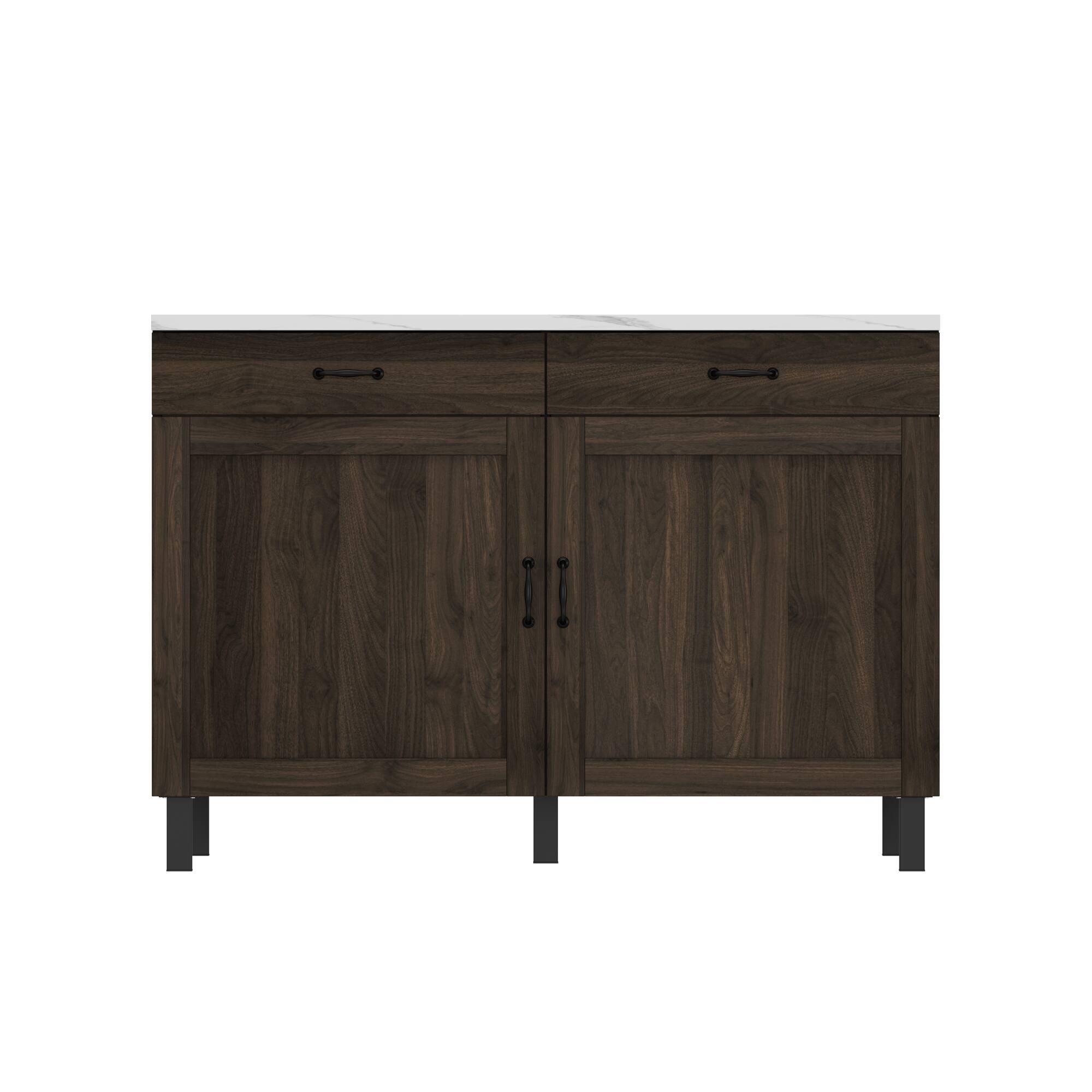 Front. Famapy - Famapy Kitchen Island Storage Cabinet: Elevate Your Culinary Space - Brown & White.