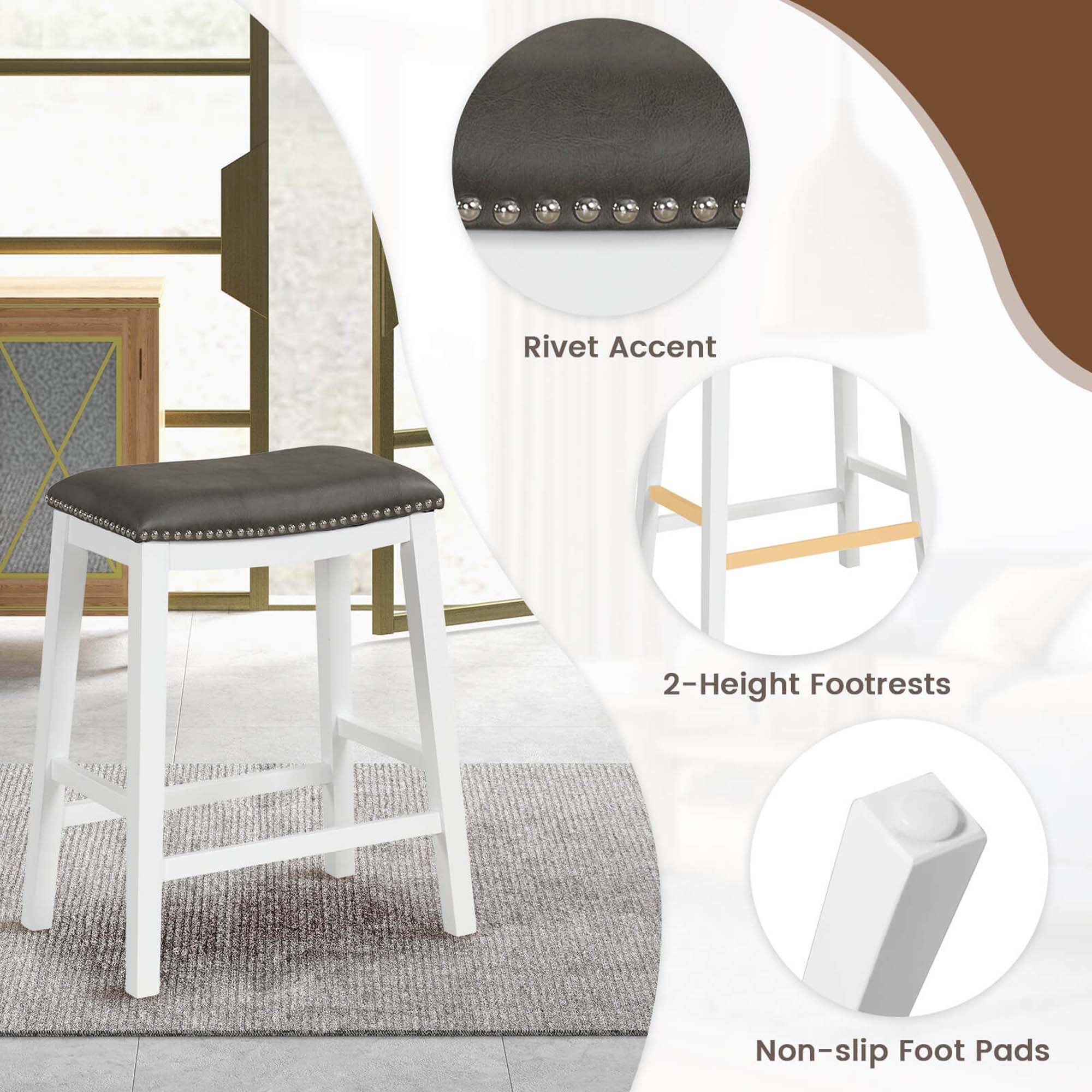 Rivet Accent 2-Height Footrests Non-slip Foot Pads