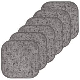 Sweet Home Collection - Broadway Memory Foam No Slip Back 16" x 16" Chair Pad Cushion, 6-Pack - Gray/Black
