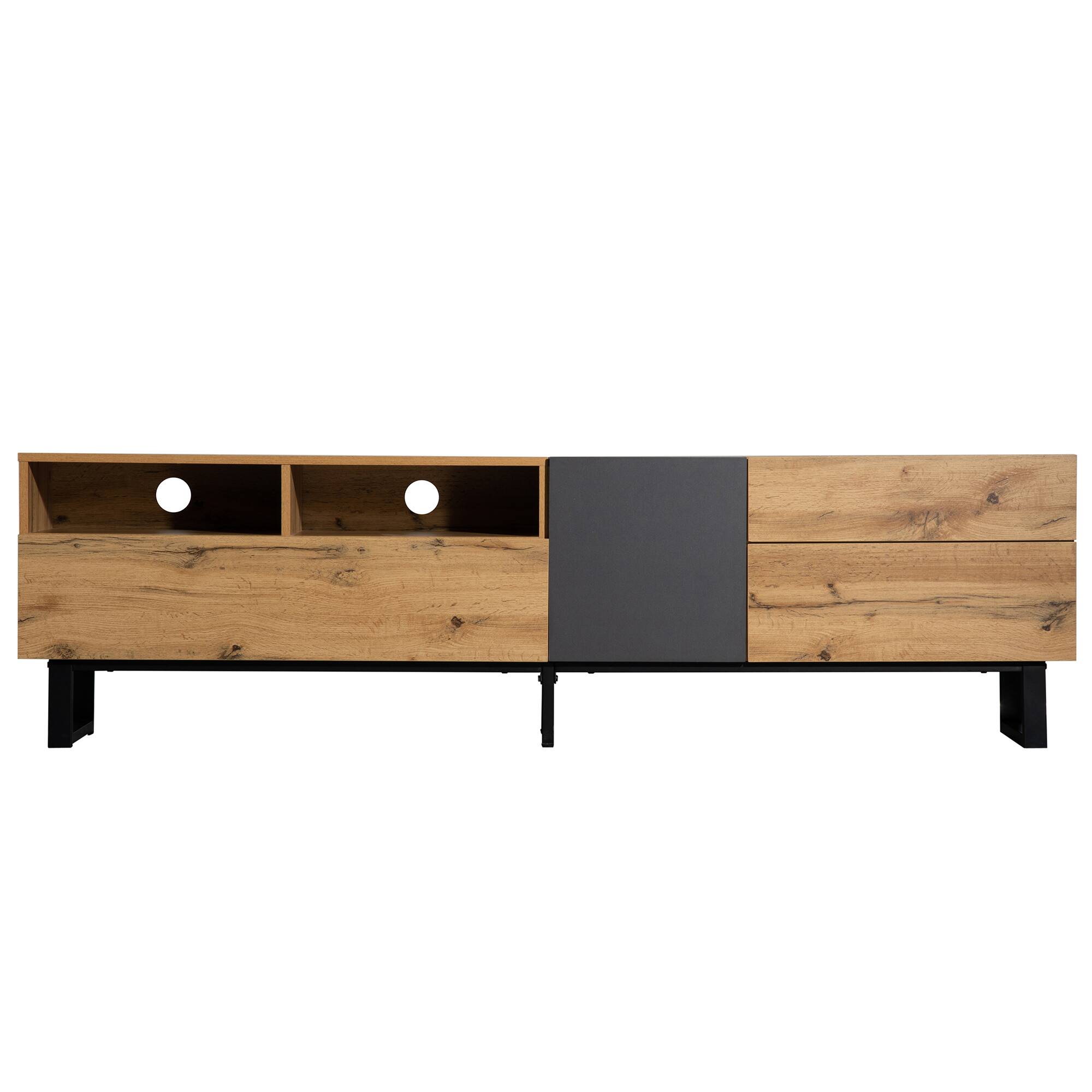 Angle. Spaco - Spaco Modern TV Stand for 80" TV, Media Console with Double Storage and Drop Down Door for Living Room Bedroom Theater - Wood.