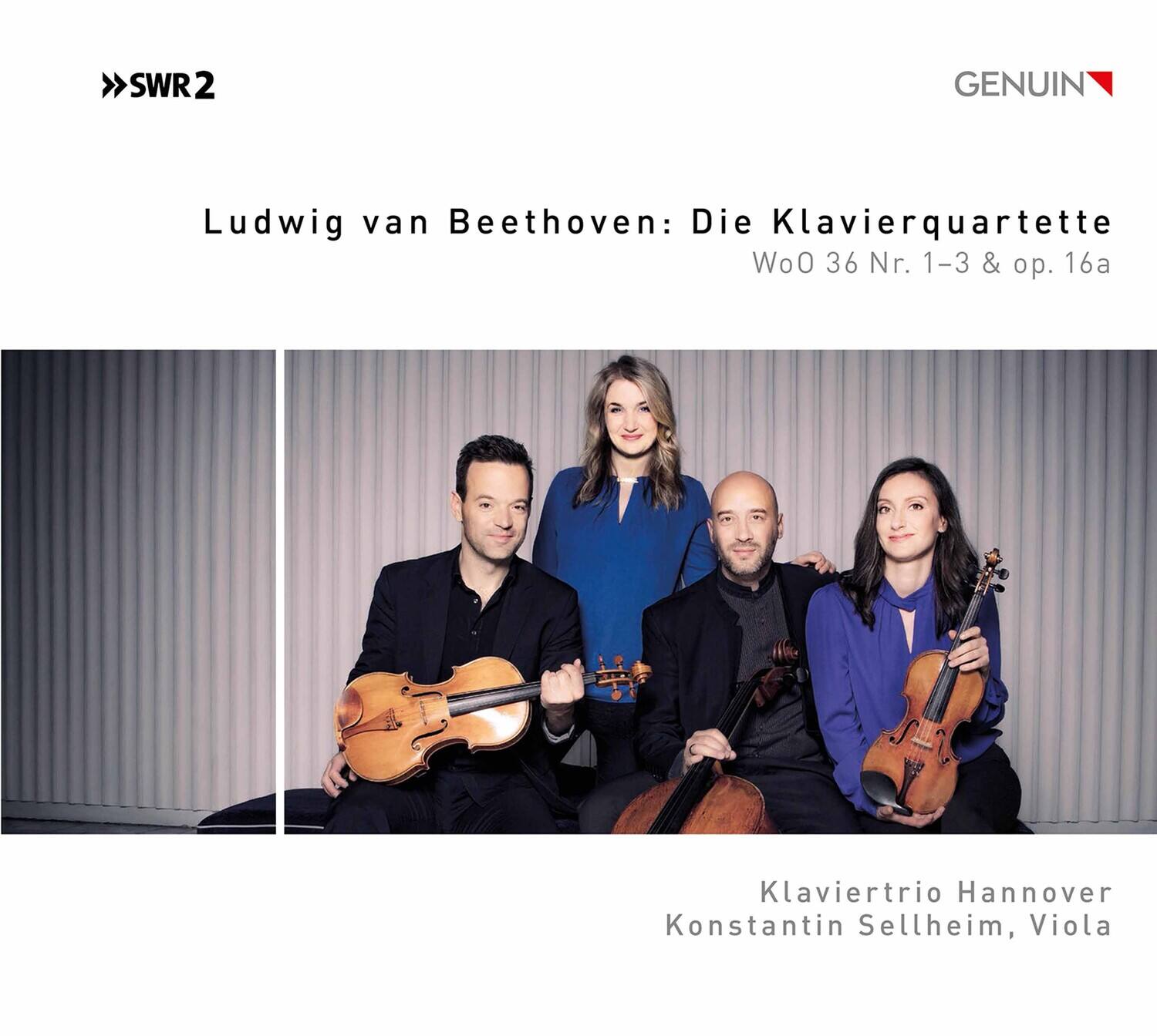SWR2  
Ludwig van Beethoven: Die Klavierquartette  
WoO 36 Nr. 1-3 & op. 16a  

Klaviertrio Hannover  
Konstantin Sellheim, Viola  

GENUIN