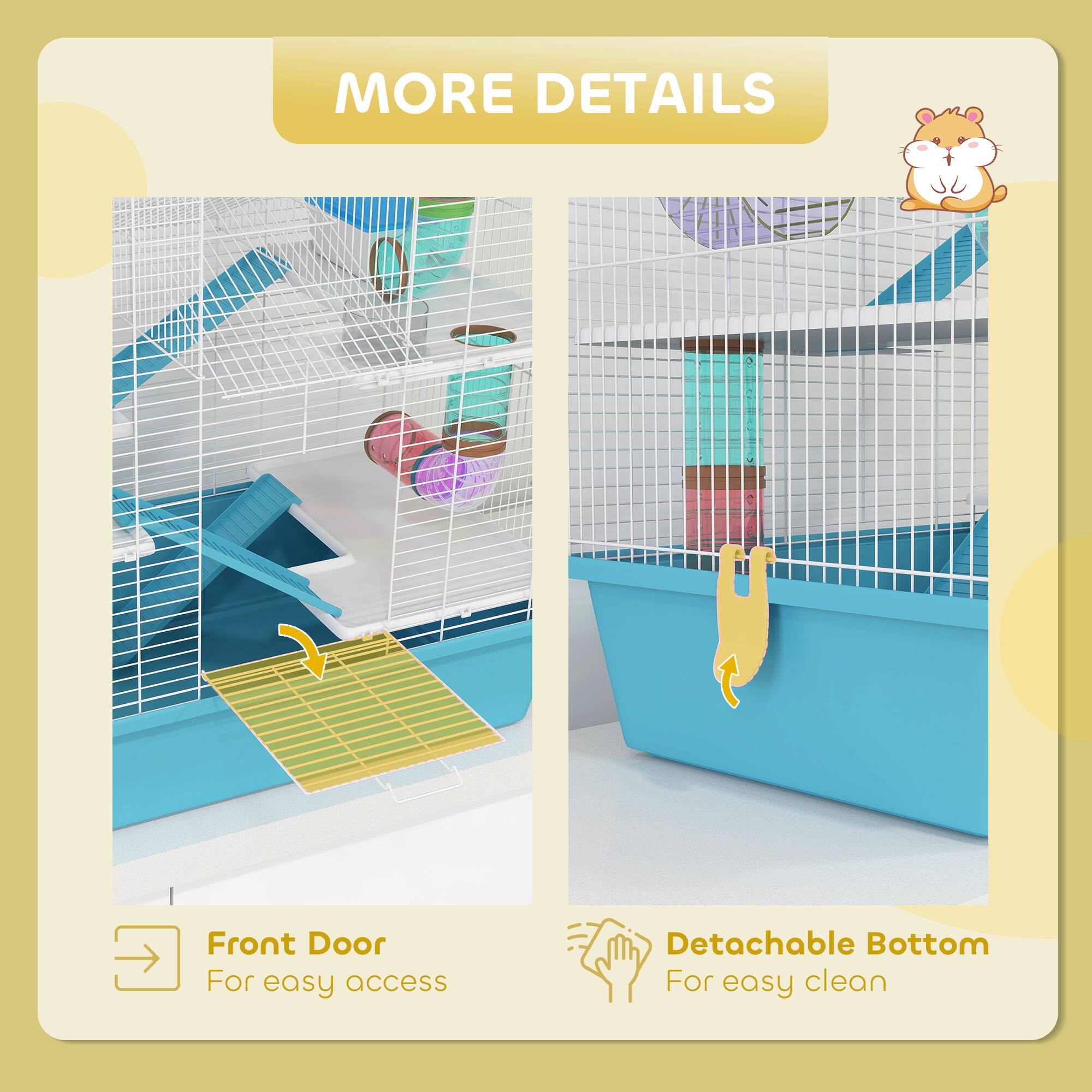 MORE DETAILS

Front Door  
For easy access

Detachable Bottom  
For easy clean