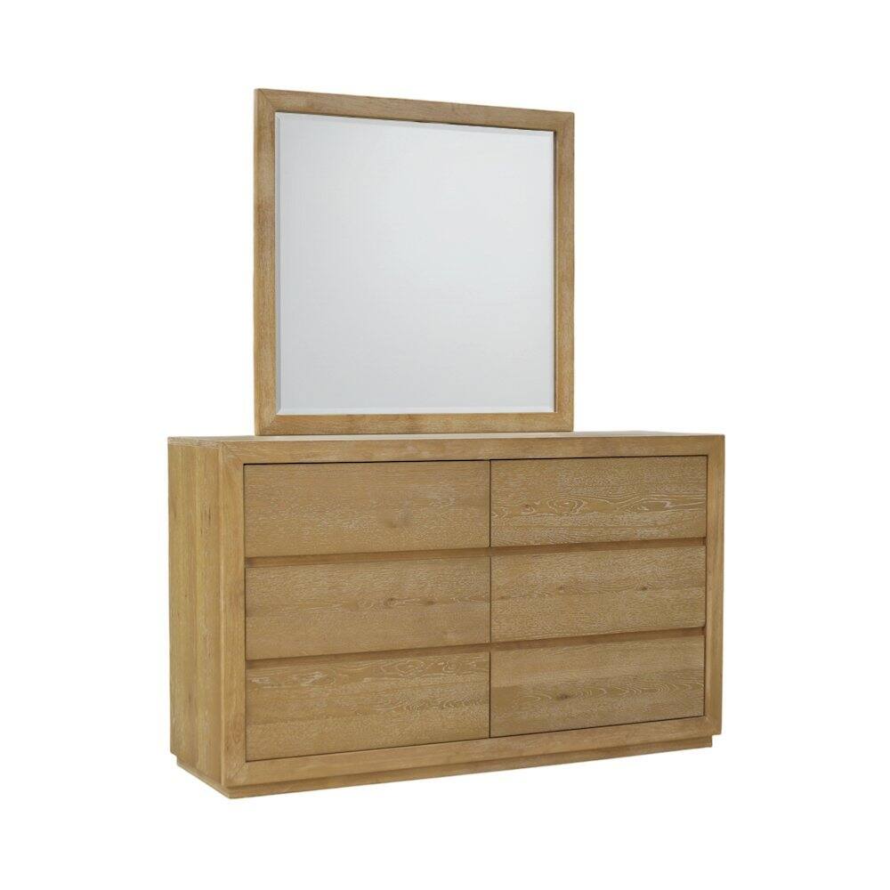 Back. Starlight Canyon Home - Modern Farmhouse Bedroom Vanity Mirror Single Piece Stylish Design - Light Oak.