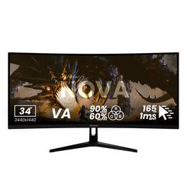 Arozzi - – Nova 34" Curved VA UWQHD 165Hz Gaming Monitor – - Black