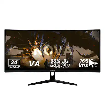 TOZZI NOVA 34" 90% R 165 Hz SRGB VA 60% G B 1ms 3440x1440 DCI-P3 MPRT