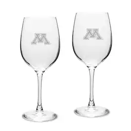 Jardine - Minnesota Golden Gophers 2-Piece 16oz. Traditional White Wine Glass Set - Multicolor