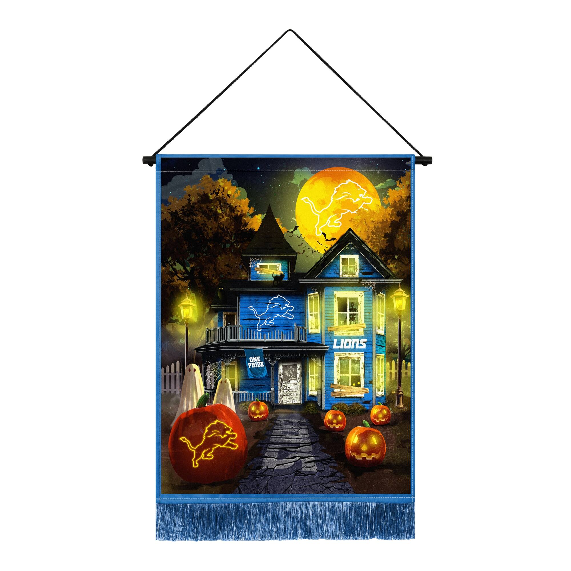 Detroit Lions 18" x 24" LED Halloween Tapestry