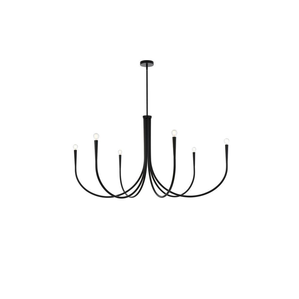 Alt View 4. Living District - Layne 50 inch chandelier in Black - Black.