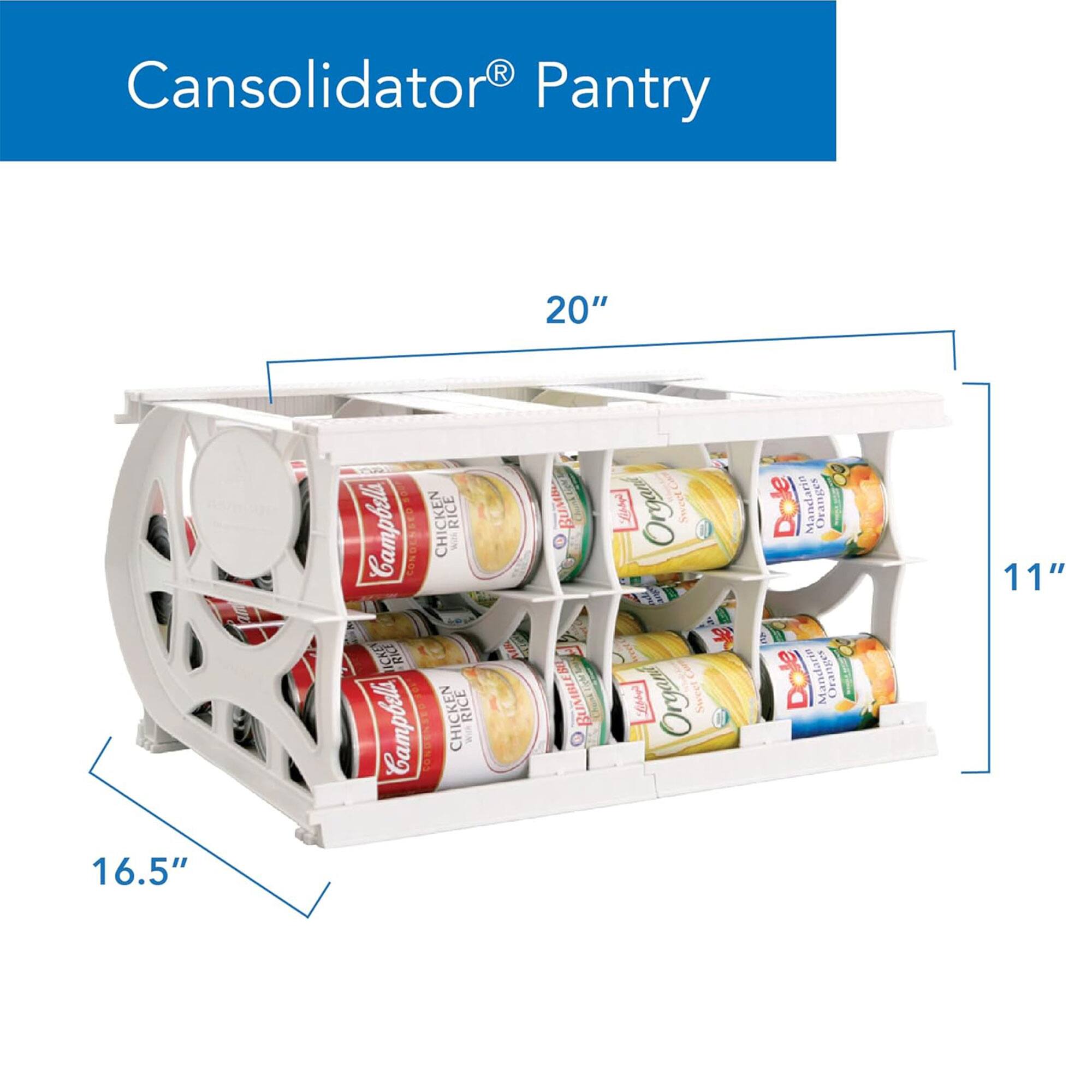 Cansolidator Pantry 20"  
KEN RICE  
Campbell's CHICKEN RICE  
Campbell's Au Bus  
Organic  
BUNIBLES  
Organic  
Sweet  
Dole Mandarin Oranges  
Dole Mandana Orange  
11"  
16.5"