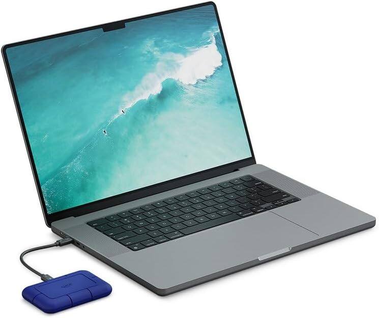 Alt View 4. Seagate - LaCie Rugged SSD Pro5 4TB, External SSD, Thunderbolt 5, speeds 6700/5300MB/s (STNA4000400) - Blue.