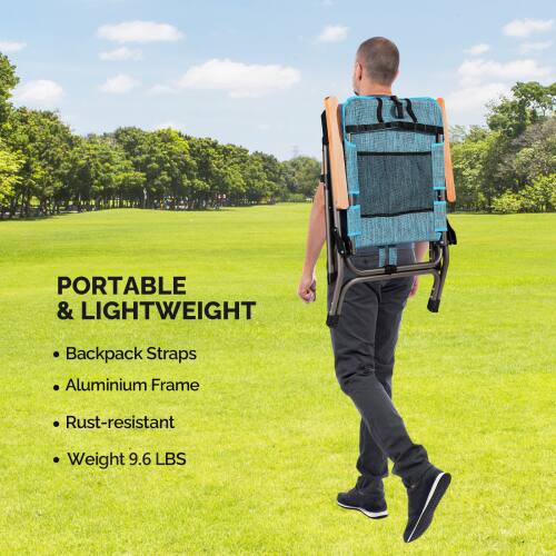 PORTABLE & LIGHTWEIGHT  
- Backpack Straps  
- Aluminium Frame  
- Rust-resistant  
- Weight 9.6 LBS