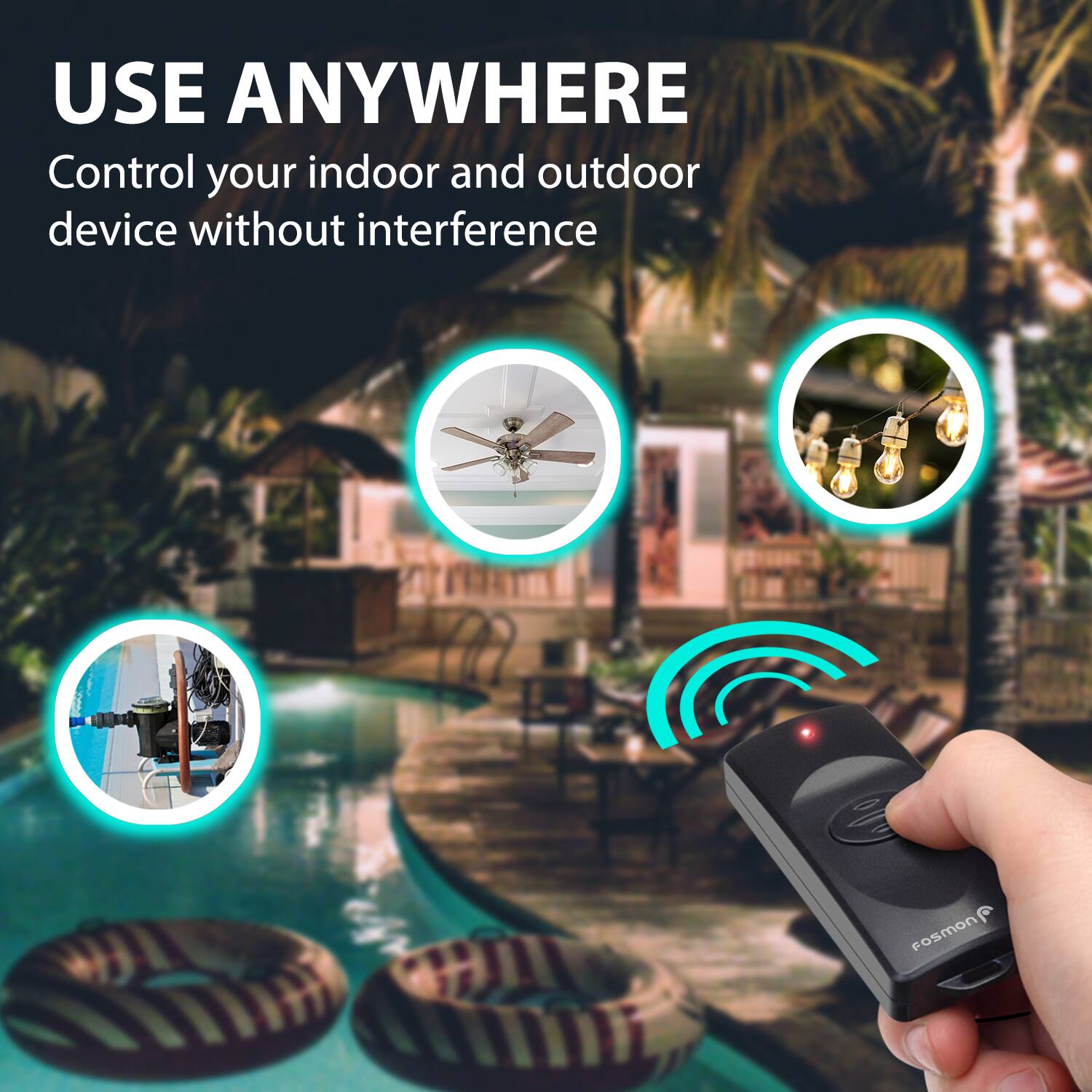 USE ANYWHERE
Control your indoor and outdoor device without interference
FosMon