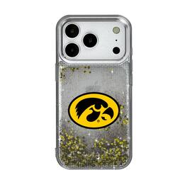 Keyscaper - NCAA - Iowa Hawkeyes Linen Logo iPhone Glitter Case - 14 - Multicolor