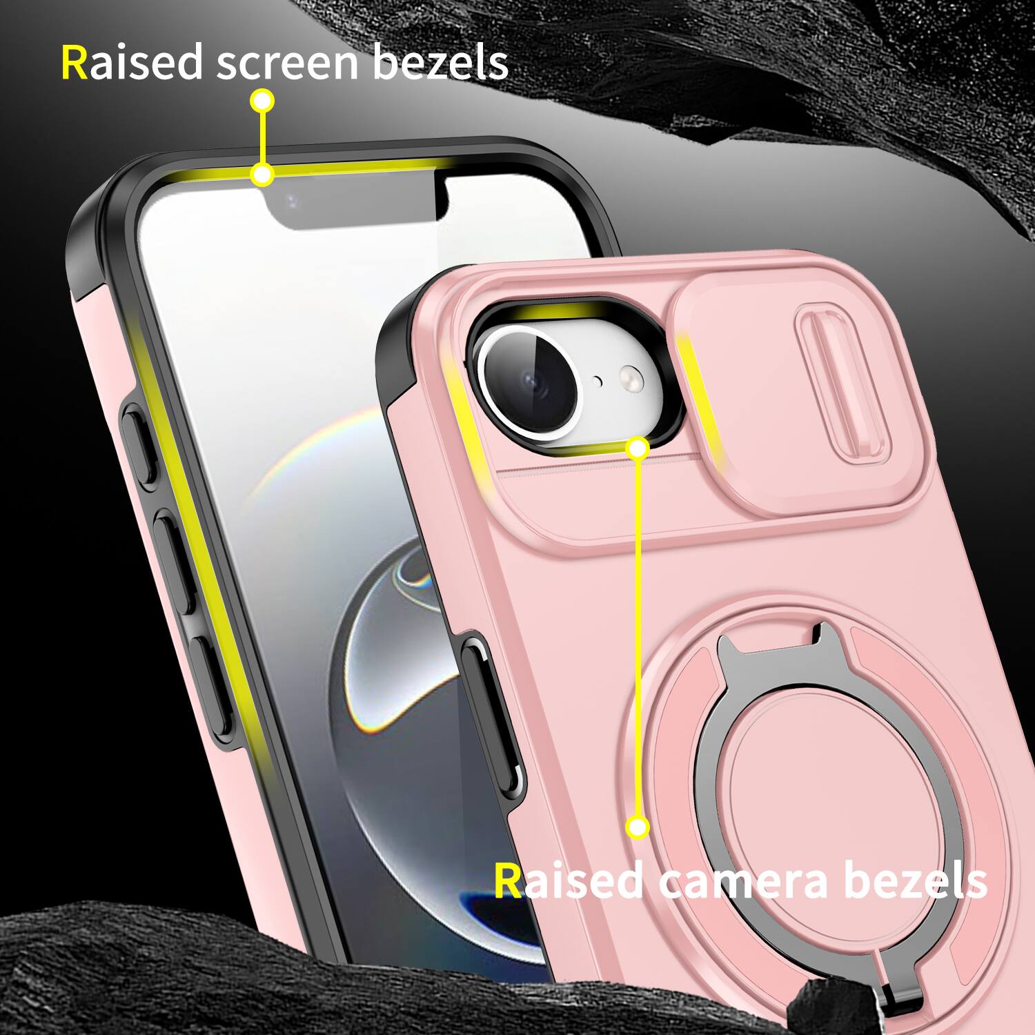 UUCOVER Ring Holder Case for iPhone 17e / iPhone 16e,Shockproof TPU+PC ...