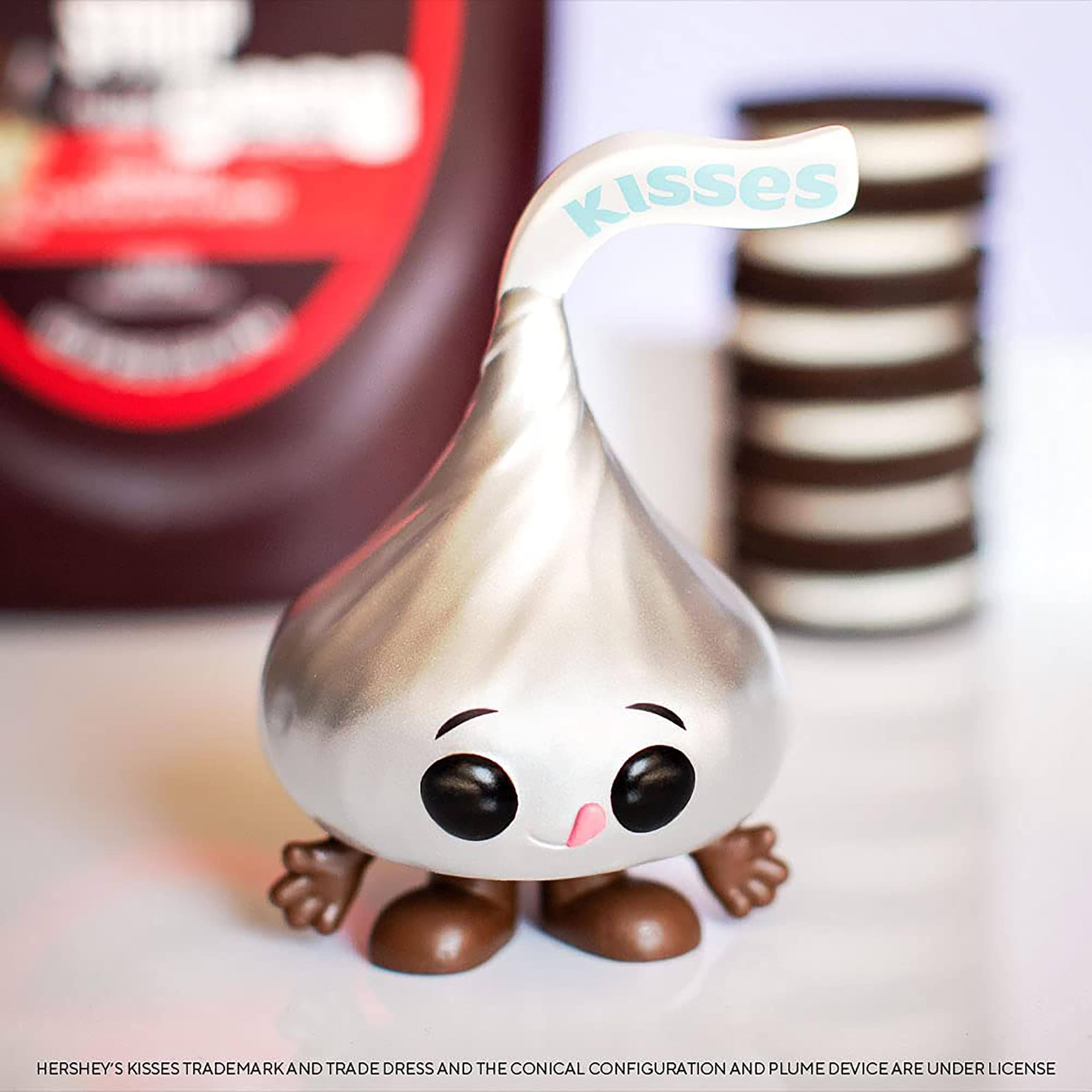 HERSHEY'S KISSES TRADEMARK AND TRADE DRESS AND THE CONICAL CONFIGURATION AND PLUME DEVICE ARE UNDER LICENSE