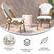 PE Rattan Back and Seat
Stackable up to 5 Chairs High
Lightweight Aluminum Frame