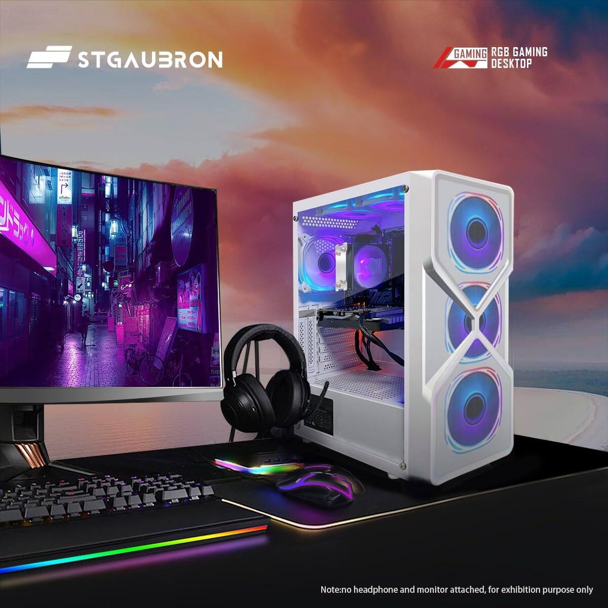 STGAUBRON GAMING RGB GAMING DESKTOP

Note: no headphone and monitor attached, for exhibition purpose only