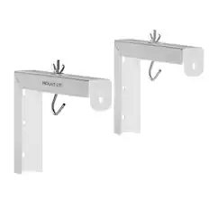 Front. Mount-It! - Universal Projector Screen Wall & Ceiling Mount Bracket with Adjustable Hooks for Most Roll-Up Screens, White - White.