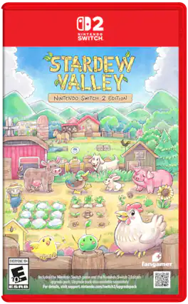 D2 NINTENDO SWITCH
STARDEW VALLEY NINTENDO SWITCH 2 EDITION
80
EVERYONE 10+ 10 ESRB
fangamer Includes the Nintendo Switch game and the Nintendo Switch 2 Edition upgrade pack. Upgrade pack also available separately. For details, visit support.nintendo.com/switch2/upgradepack - E10+ (Everyone 10+)