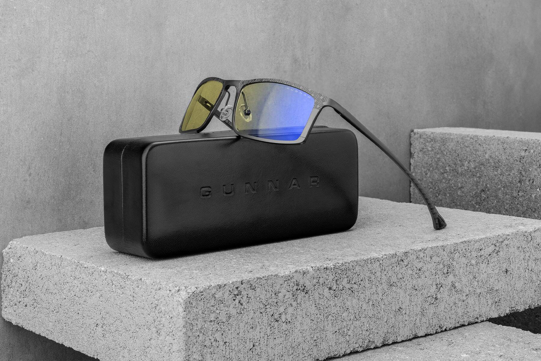 Alt View 5. GUNNAR - GUNNAR Computer Glasses  -  Plaid, Graphite, Amber Lens - Blue Light Blocking, Relieve Dry Eye, Anti Glare - Onyx/Graphite.