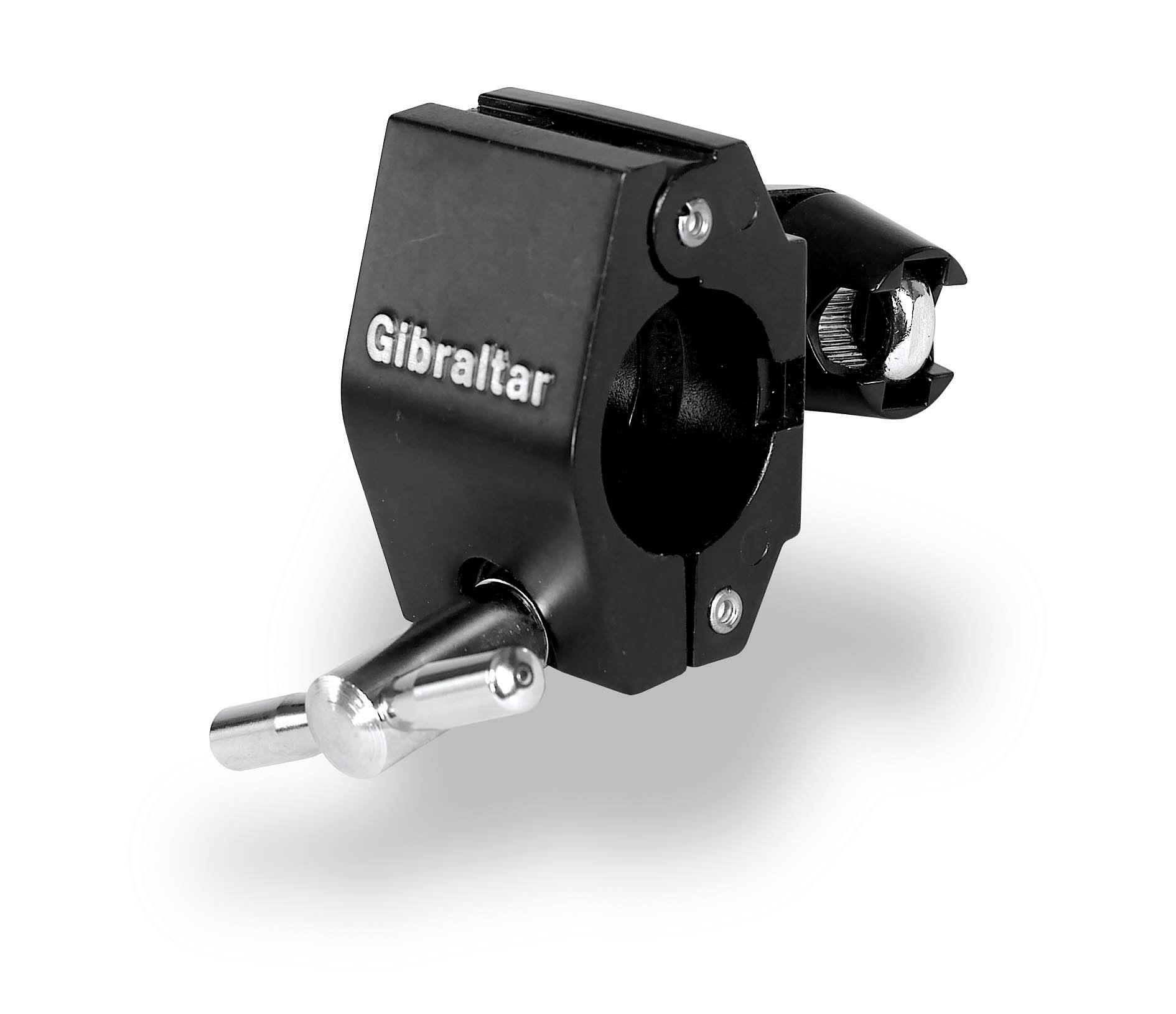 Front. Gibraltar Hardware - Road Series 1.5" Ratchet Arm Drum Rack Multi Clamp with 12.7mm Eyebolt, Micro-Adjustable Low-Profile Clamp.
