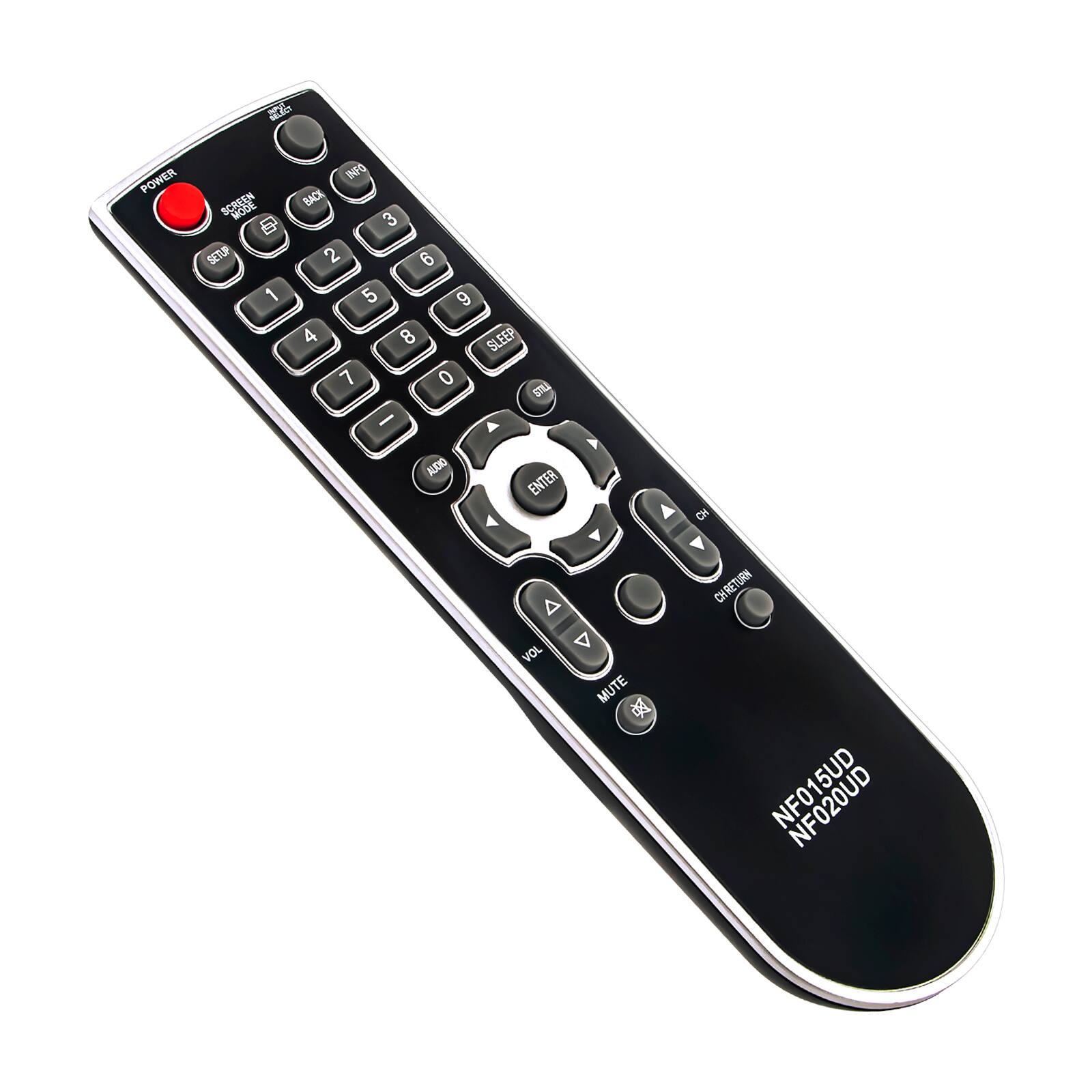 NET  
POWER  
INFO MODE BACK @ 3 SETUP 2 6 1 5 9 4 8 SLEEP 7 0 TILL  
VALIDIO  
ENTER VOL  
MUTE  
CH CHRETURN  
NF015UD  
NF020UD