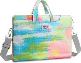 mosiso - Laptop Shoulder Bag 15-16 Inch, Laptop Briefcase Sleeve with Belt for 15-15.6 inch MacBook Air Pro HP Dell ASUS Acer - Rainbow Graffiti