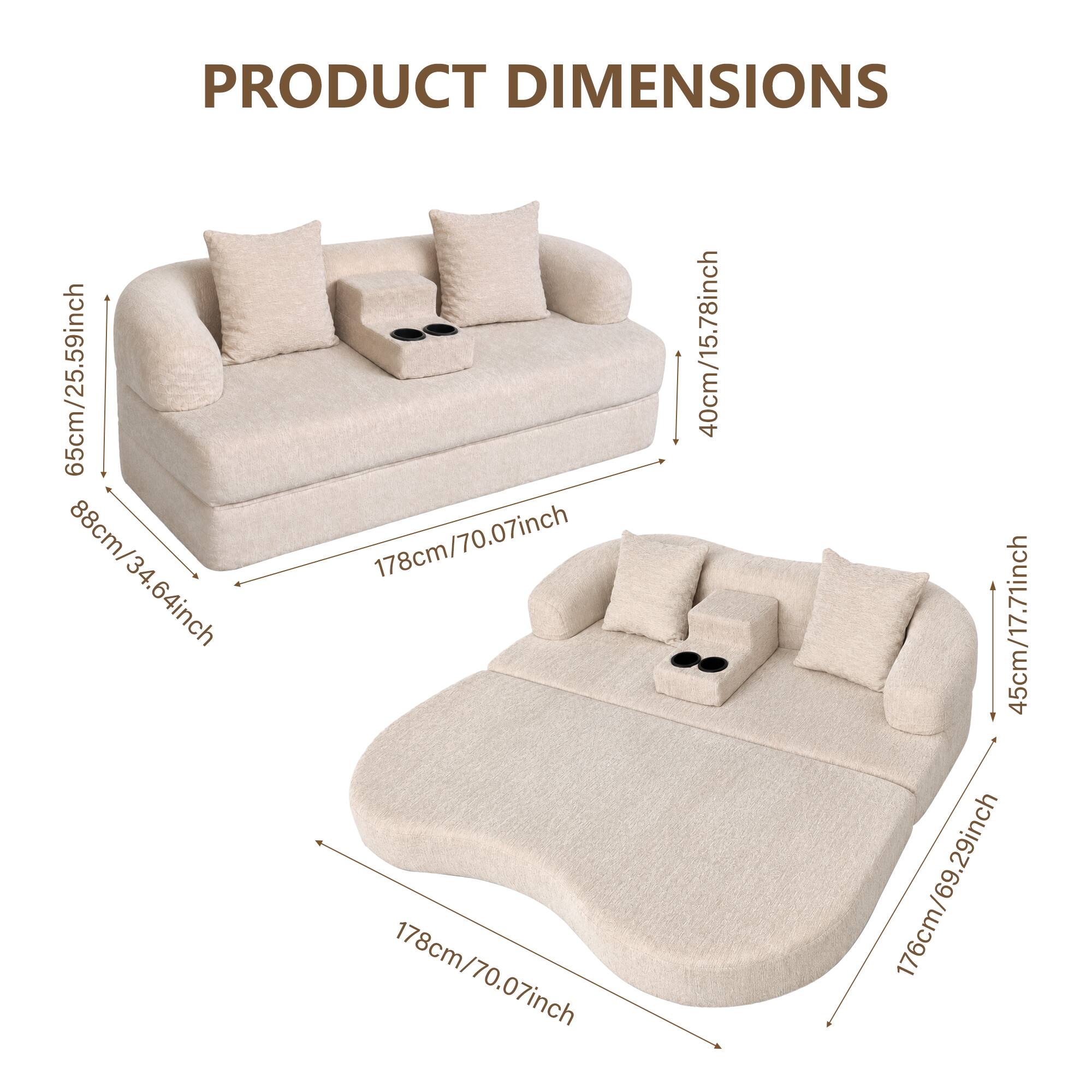 PRODUCT DIMENSIONS  
65cm/25.59inch  
40cm/15.78inch  
88cm/34.64inch  
178cm/70.07inch  
45cm/17.71inch  
176cm/69.29inch  
29inch  
178cm/70.07inch