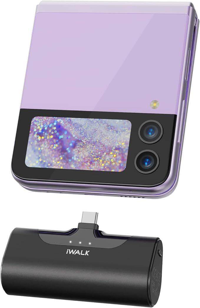 Front. iWalk - iWALK Small USB C Portable Phone Charger 4500mAh Android, iPhone 15 Power Bank Battery Pack Samsung Galaxy/Google - Black.