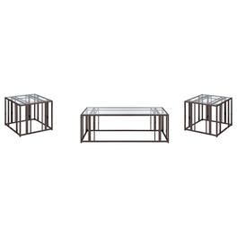 Coaster Co. of America - Adri 3-piece Coffee and End Table Set Nickel - Black