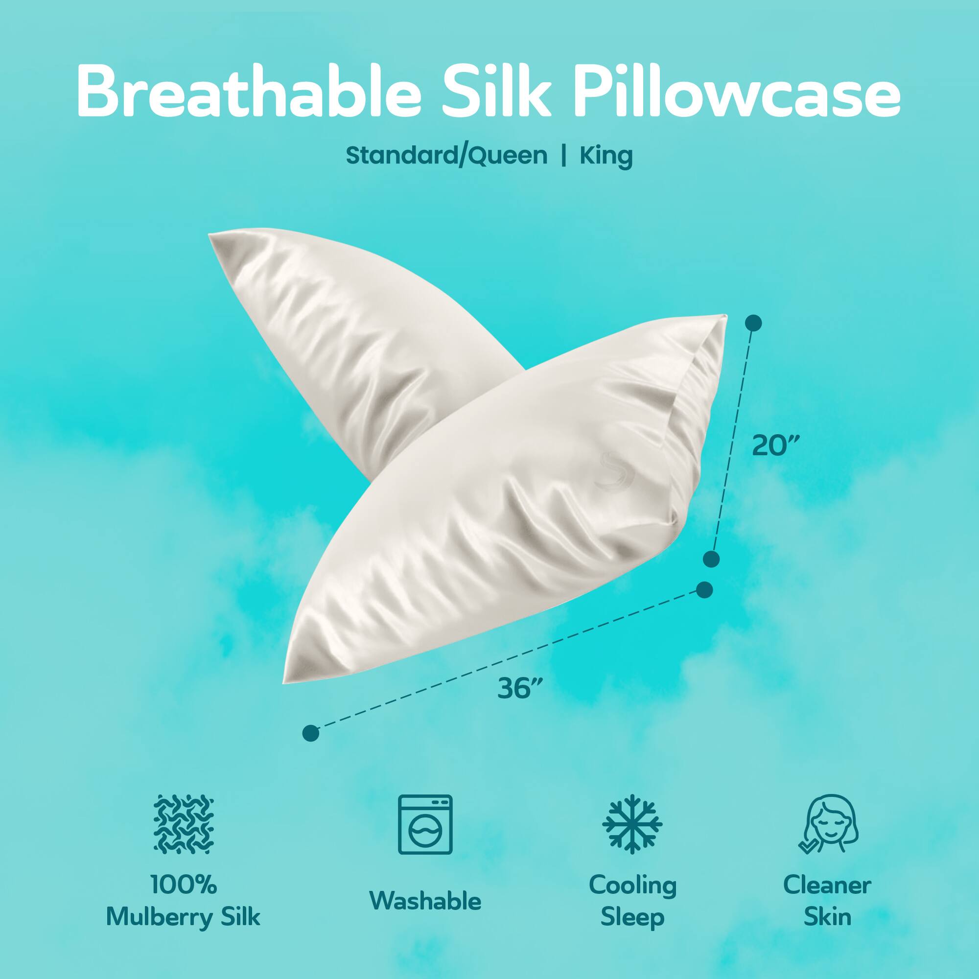 Breathable Silk Pillowcase Standard/Queen | King

20"
36"

100% Mulberry Silk
Washable
Cooling Sleep
Cleaner Skin