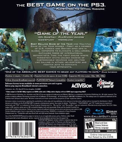 Call of Duty Modern Warfare PlayStation PS4 PS3 Games - Choose Your Game