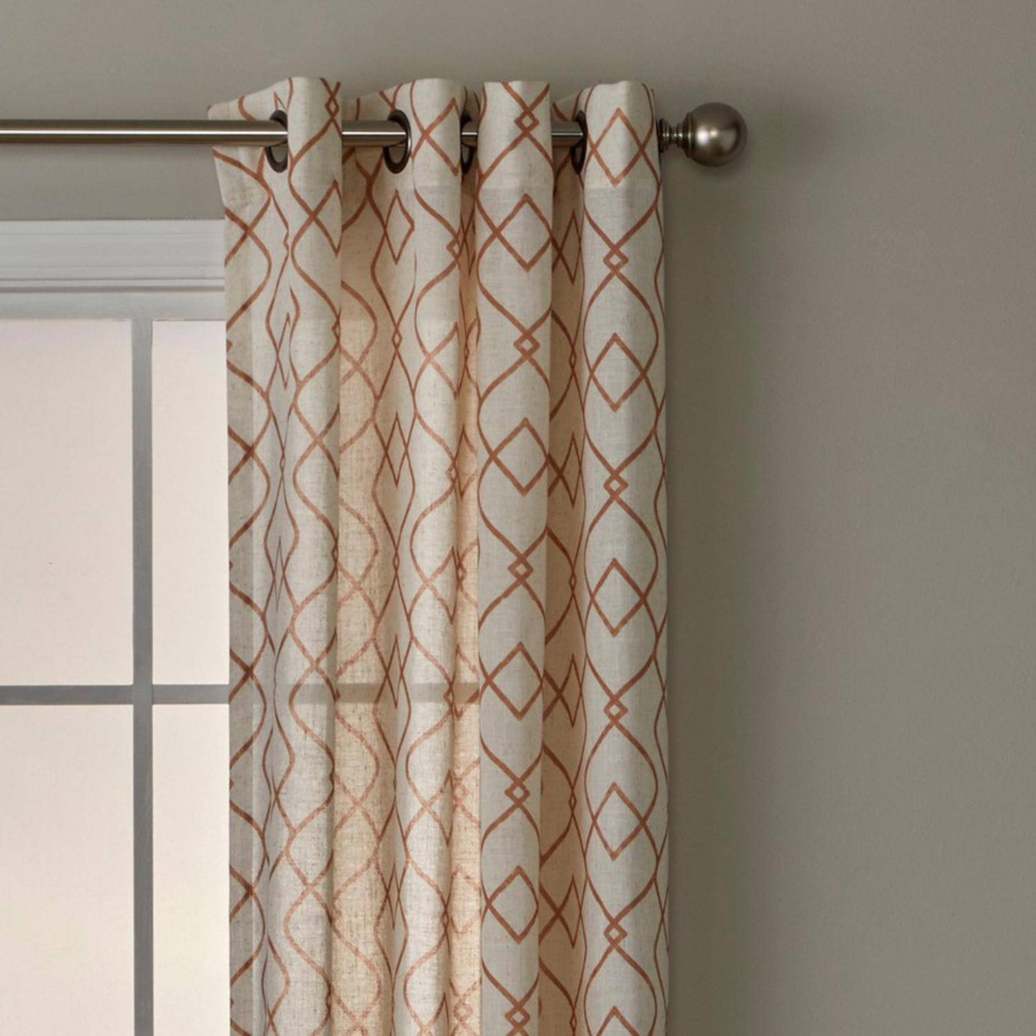 Angle. SKL Home - SKL Home By Saturday Knight Ltd Chainlink Window Curtain Panel - 52" x 63" Spice - Spice.