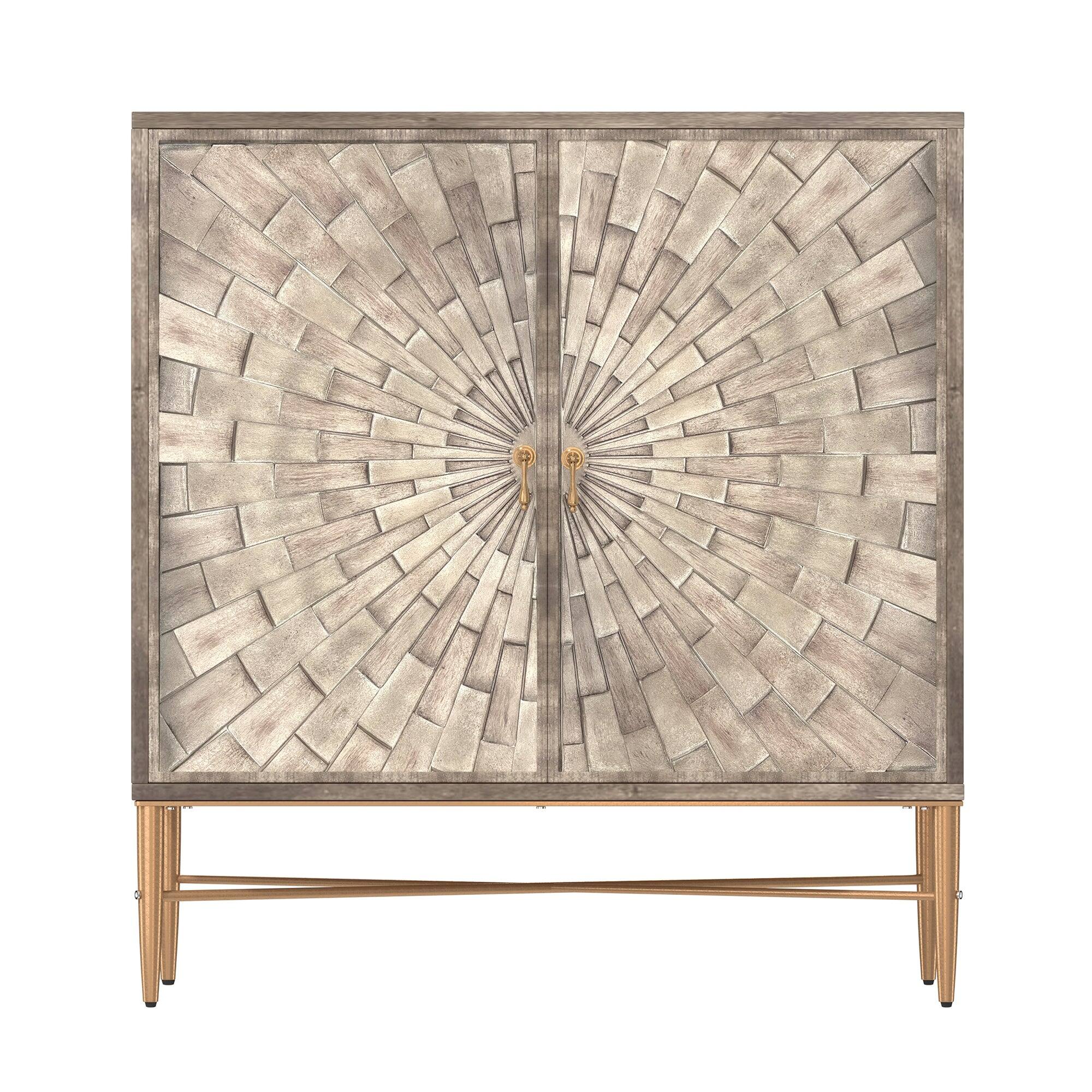 Alt View 1. Boyel Living - Vintage Wood Storage 2 Door Accent Cabinet - White.