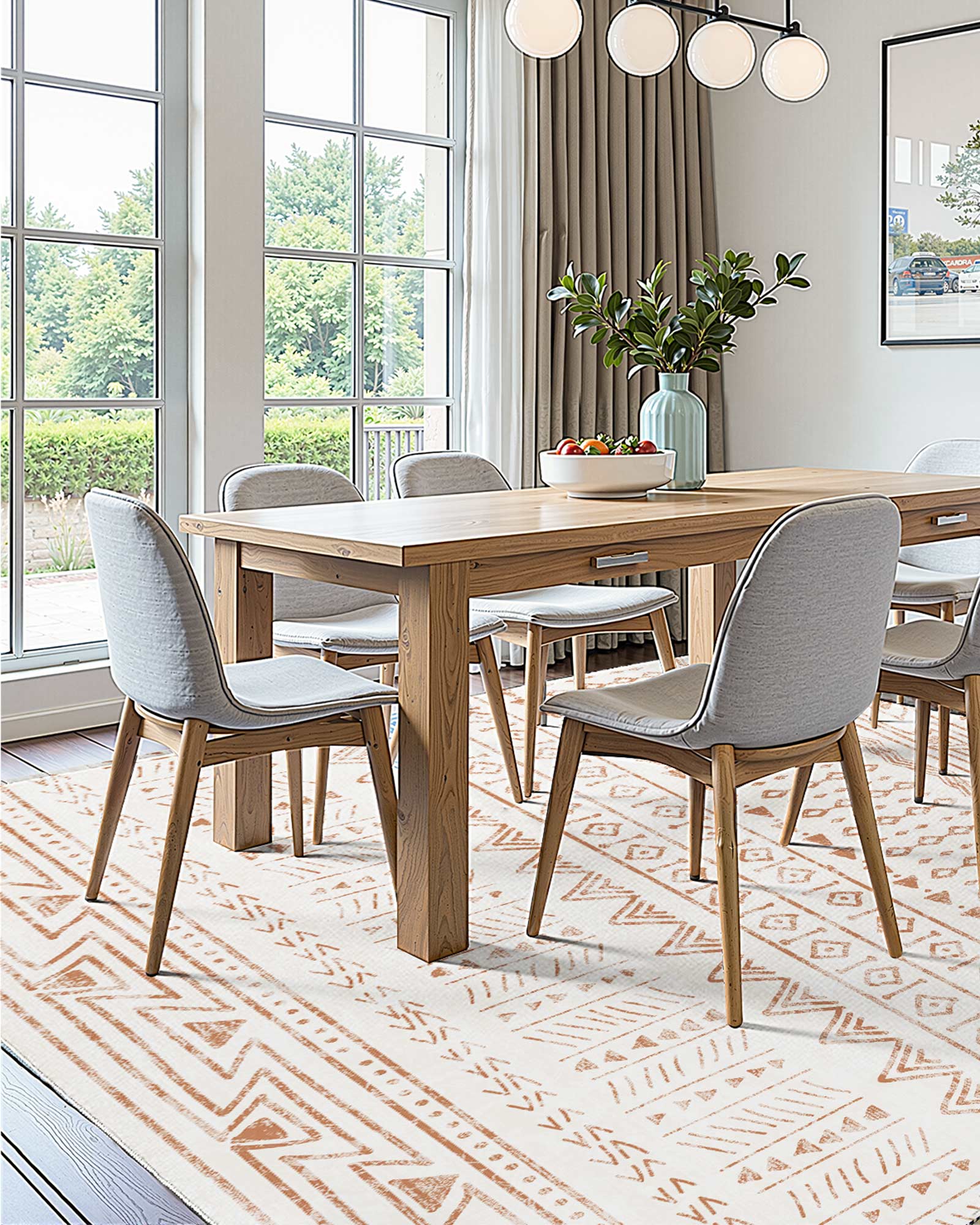 Alt View 1. VEVOR - Area Rug, 5 x 7 ft Large Washable Rug, Non-Slip and Tear-Resistant Soft Carpet, Pet & Child Friendly Modern Area Rugs - Beige.